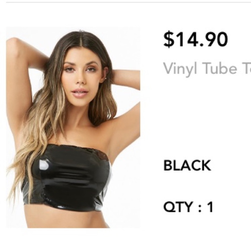 vinyl tube top from forever 21